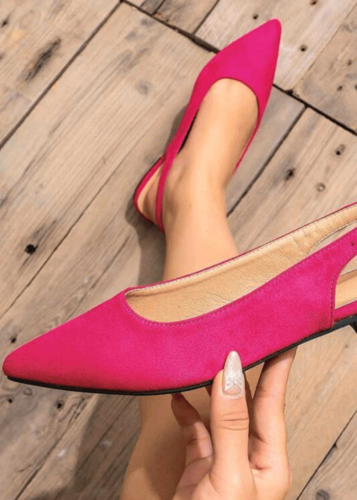 Mules in Hot pink by - High Quality Women Mules JVC0337