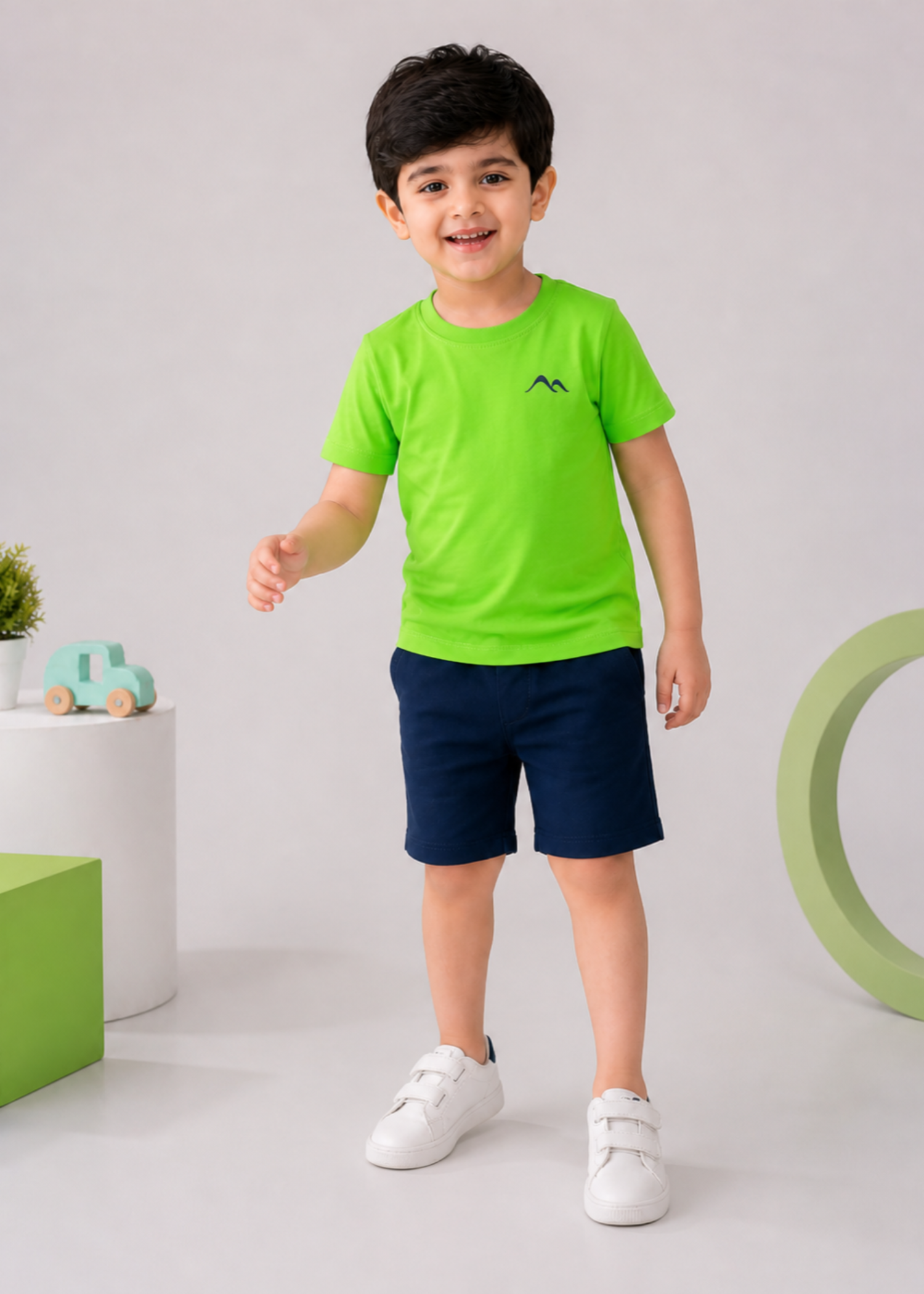 single jersey knit T Shirt in Bright green