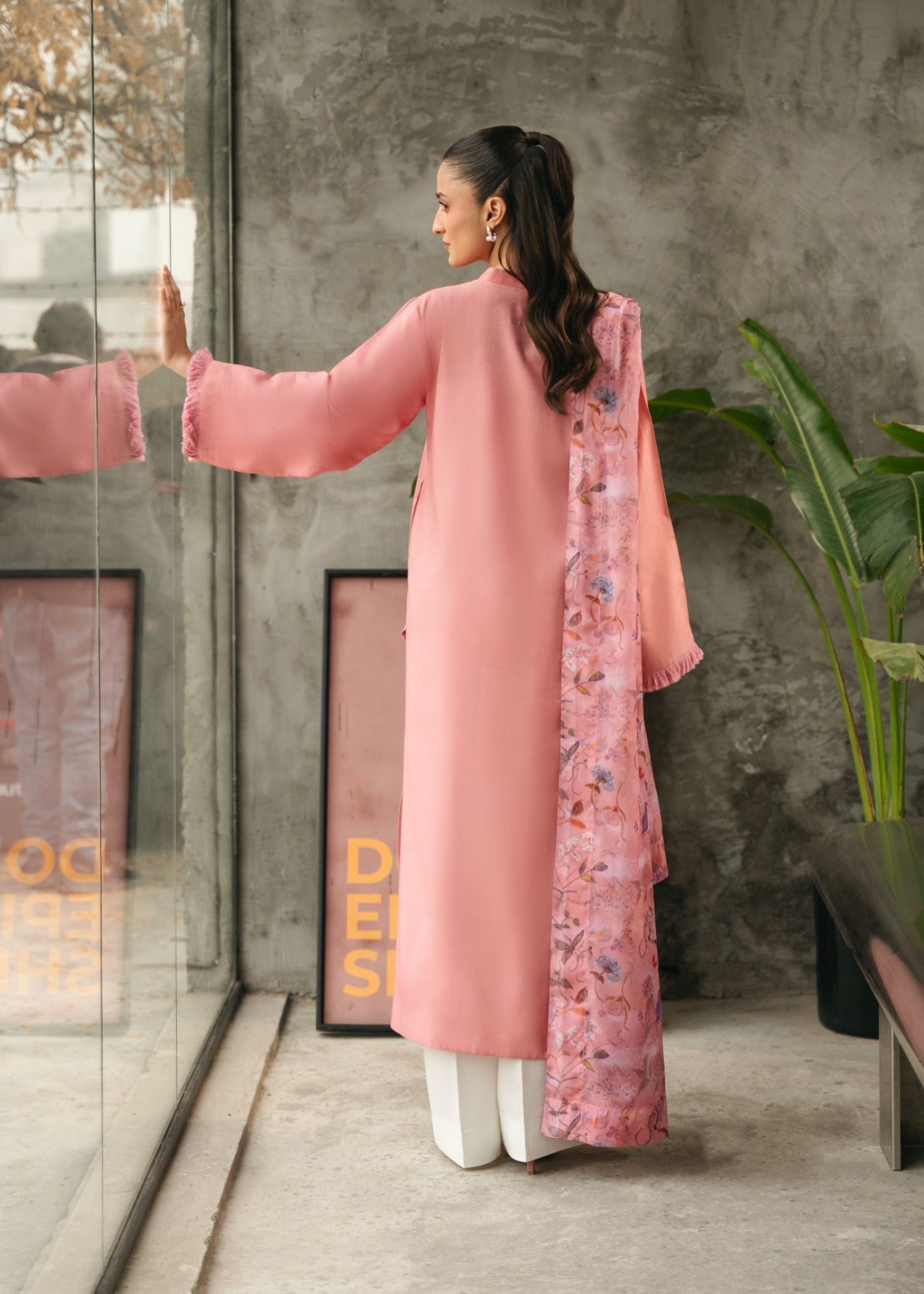 raw silk Kurta Set in Light pink