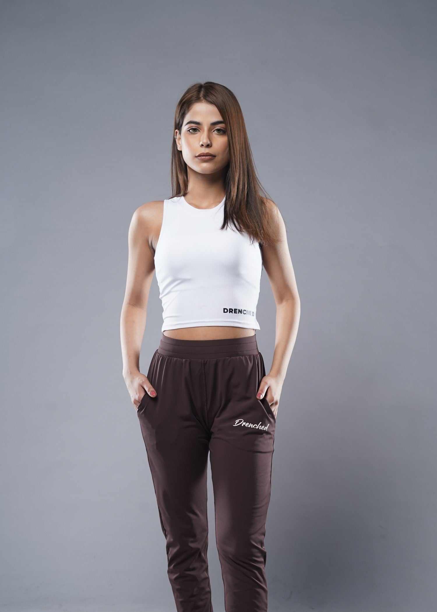 polyester nylon Tank Top in White