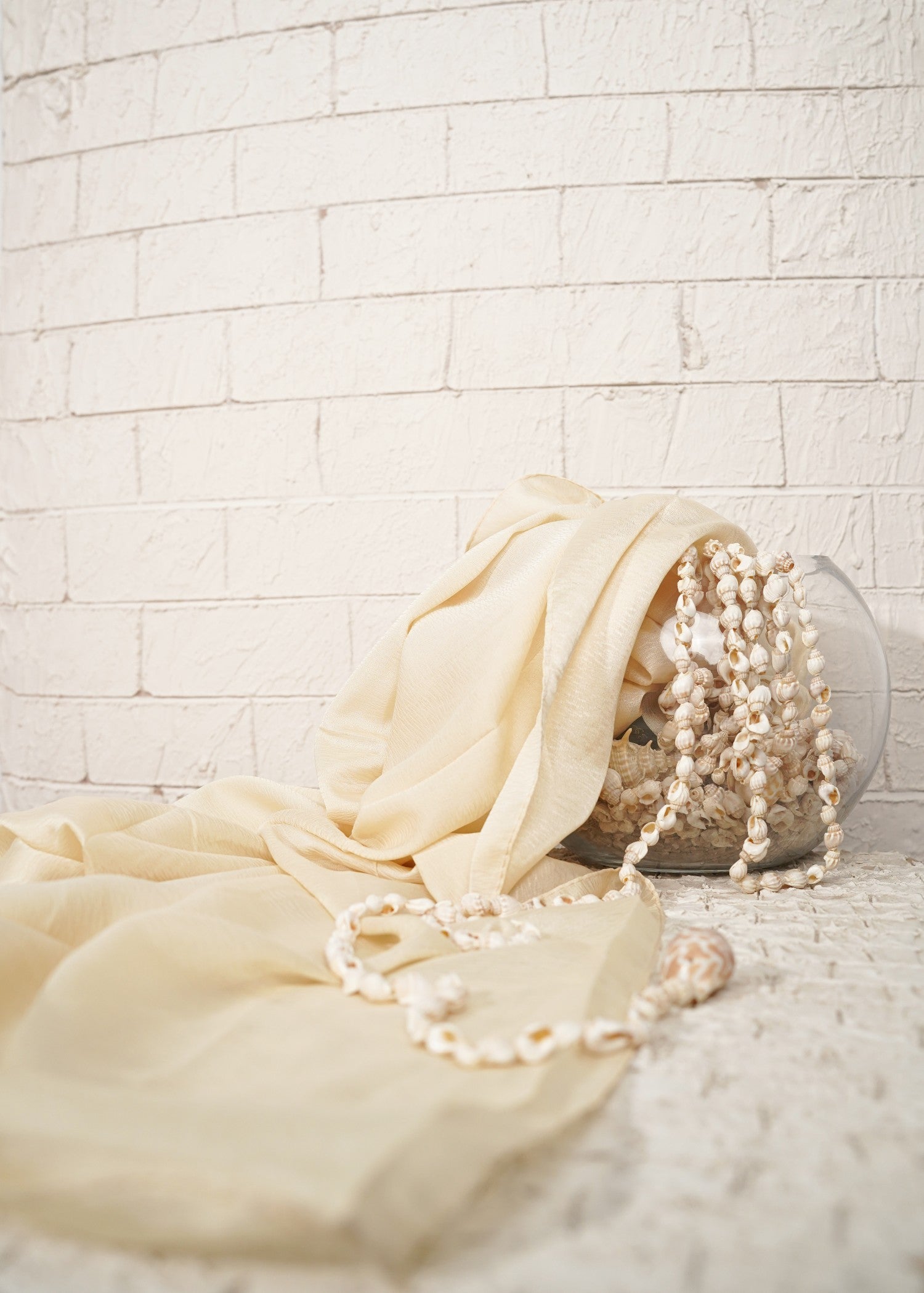 silk Hijab in Cream