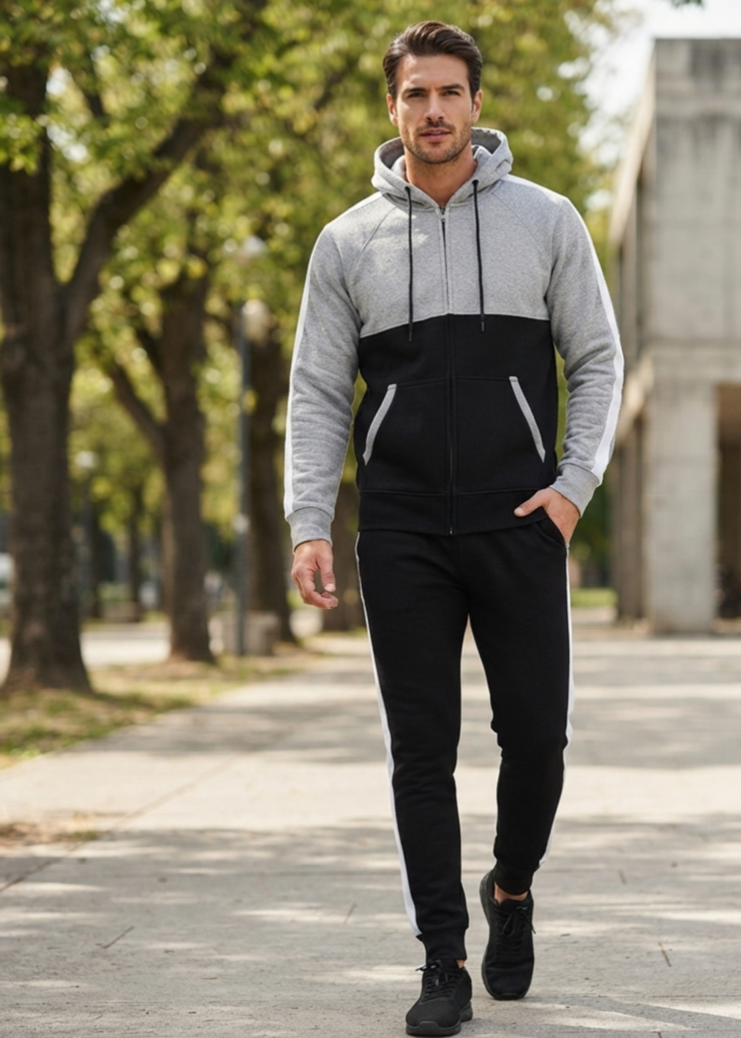 fleece jersey knit Tracksuit in Multi