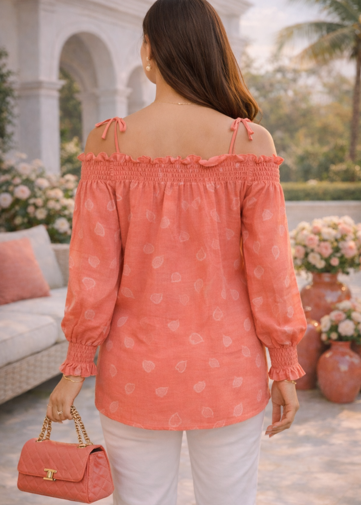 dobby Tunic in Apricot orange