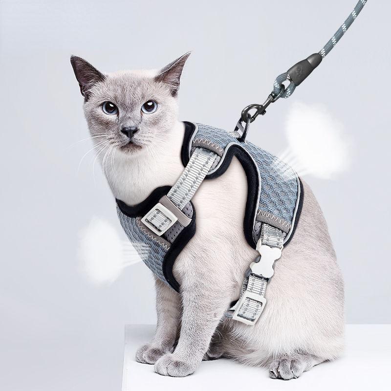 Adjustable Reflective Cat Harness and Leash Set