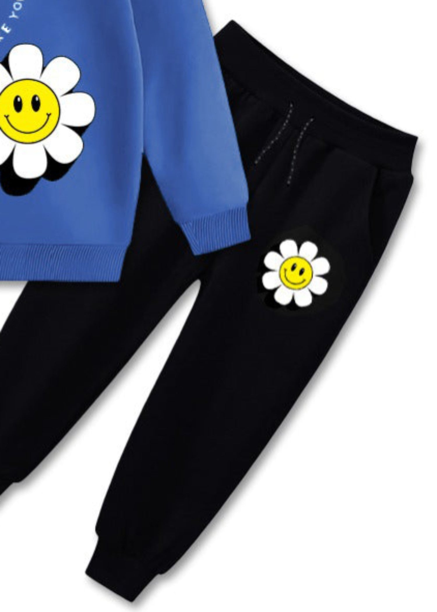fleece Sweatshirt in Blue, black