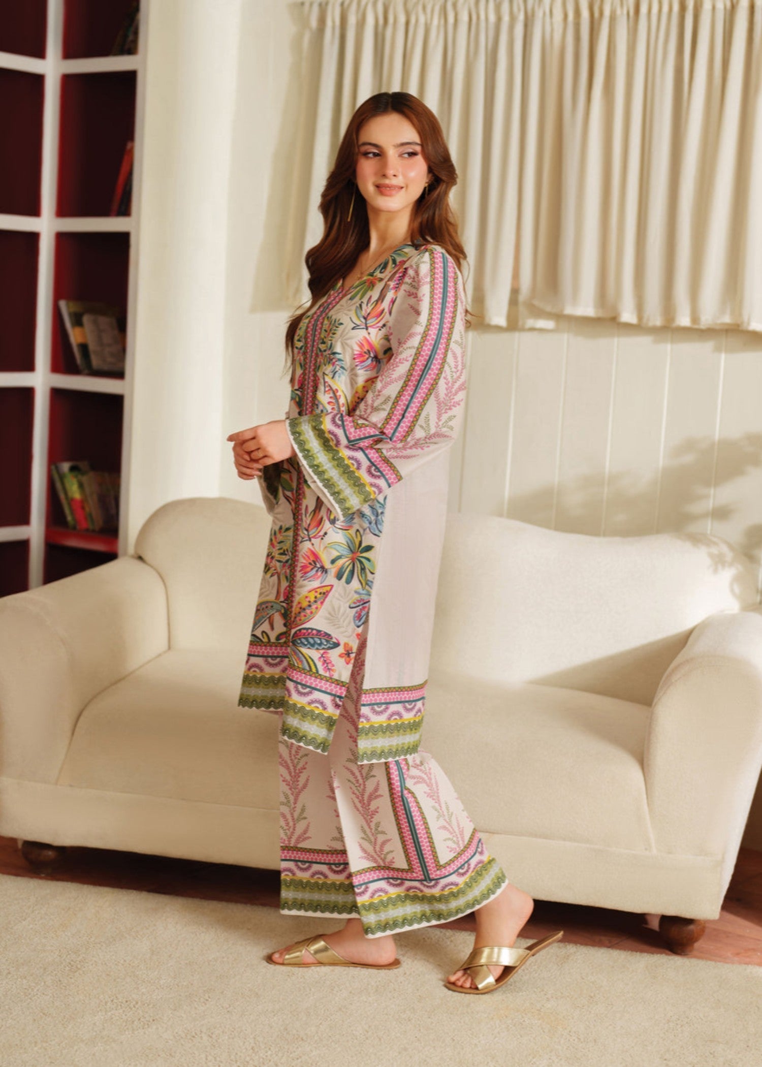 poly lawn Co Ord Sets in Pink