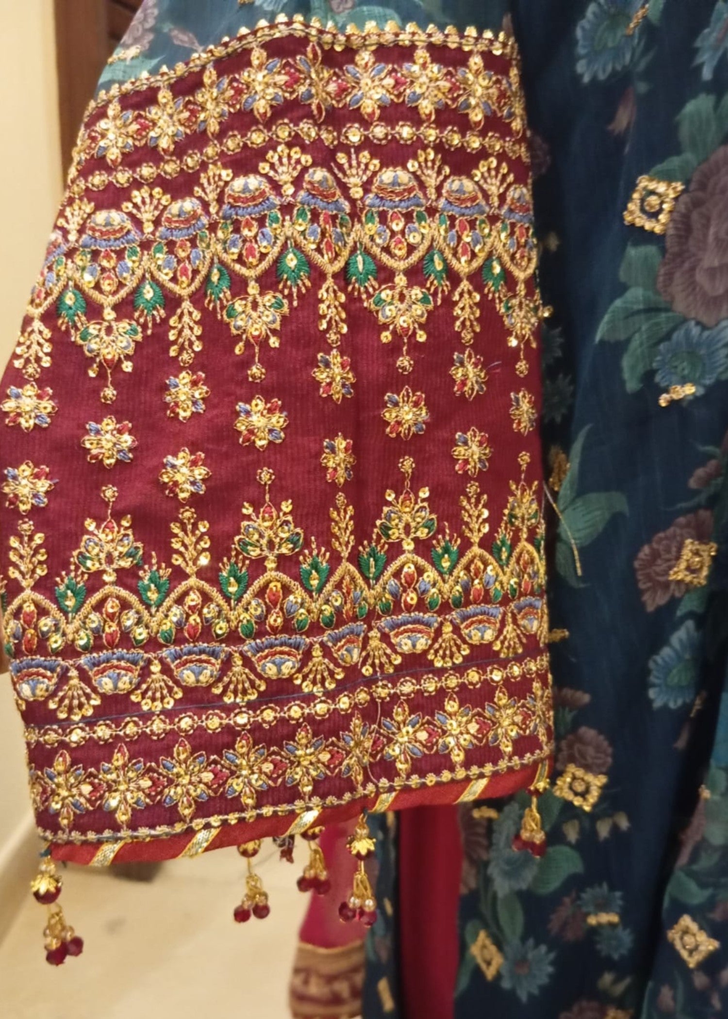 chiffon Kurta Set in Green