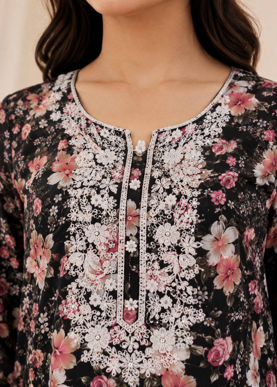cotton Kurta Set in Black, indian pink, raven grey