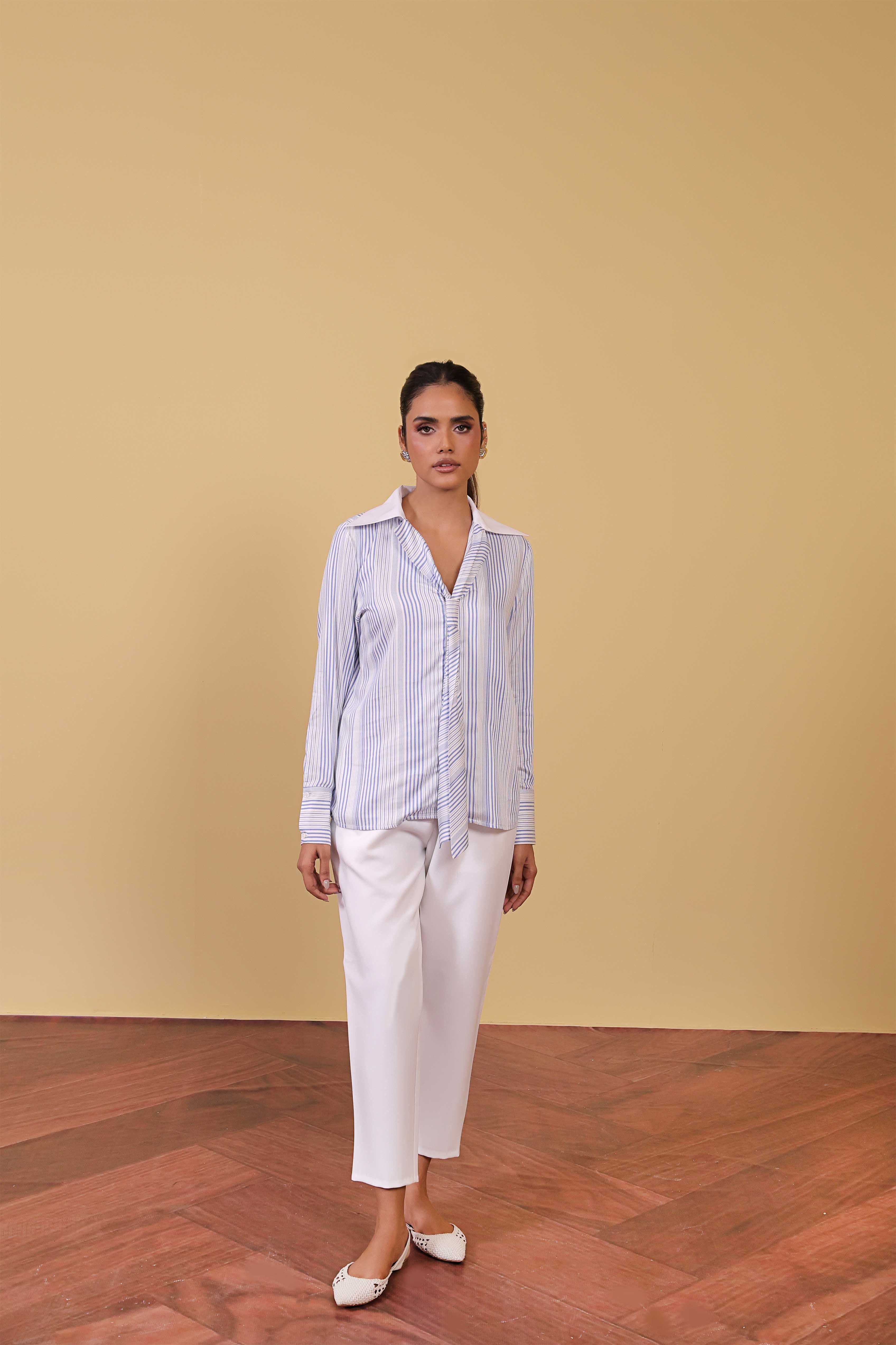 satin polyester Top in Blue