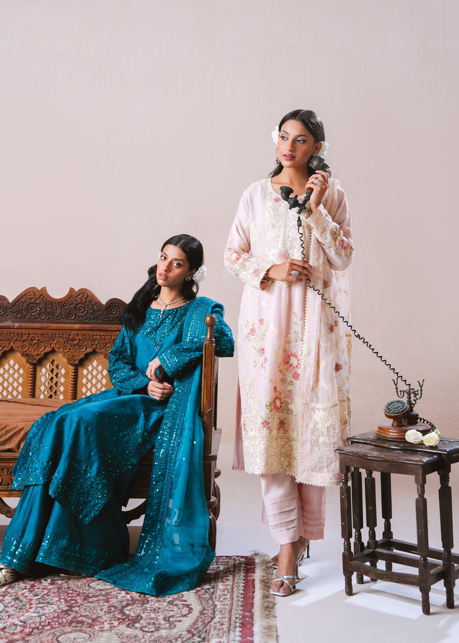 charmuse/shamooz Kurta Set in Ocean blue