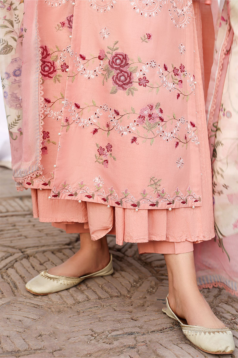 Festive – Dusky Rose - Embroidered Lawn