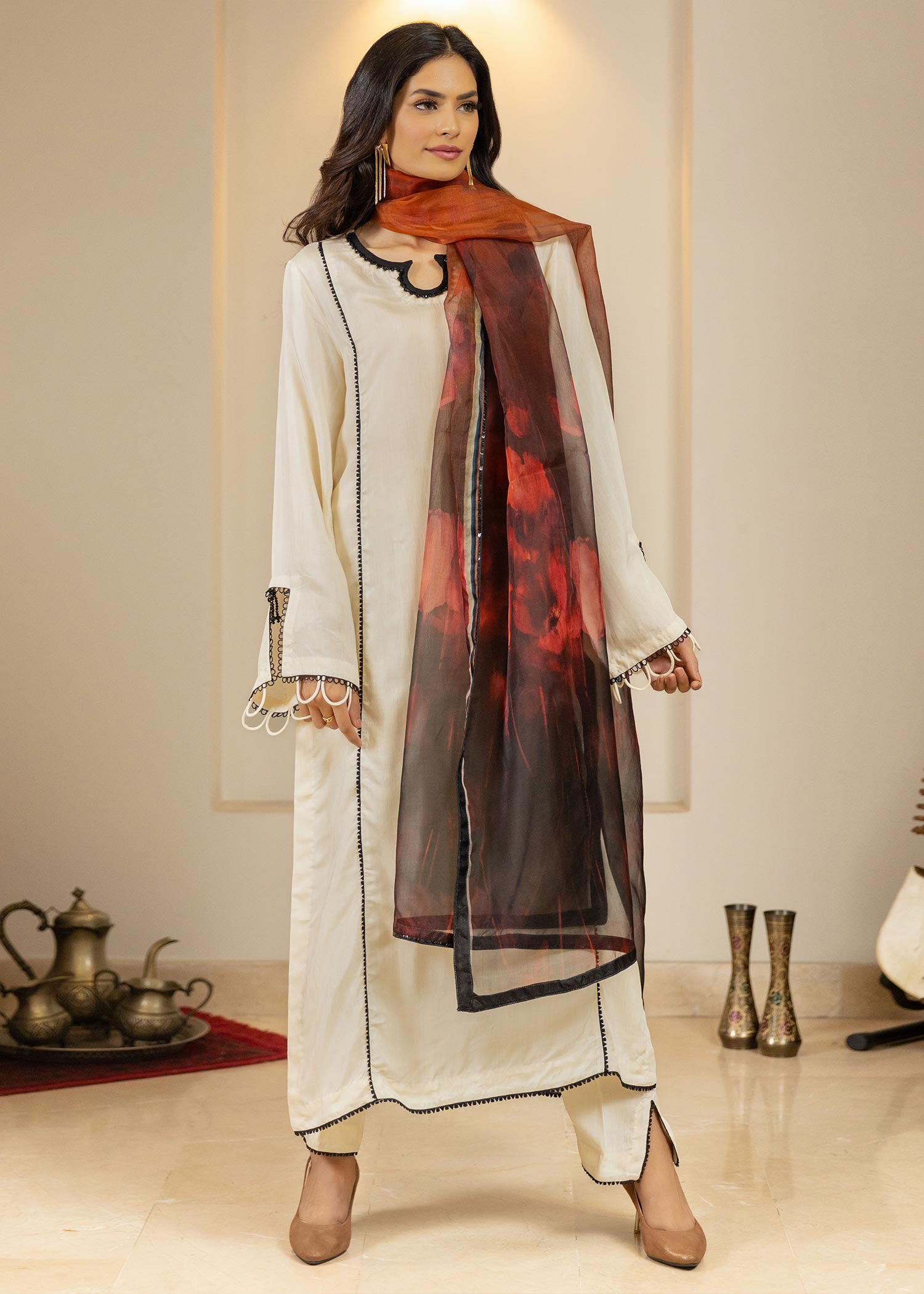 viscose Kurta Set in Cream