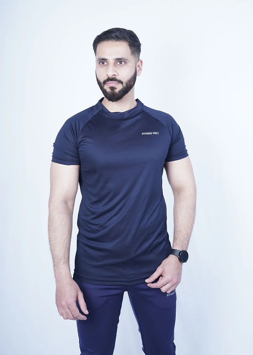 polyester T Shirt in Dark blue