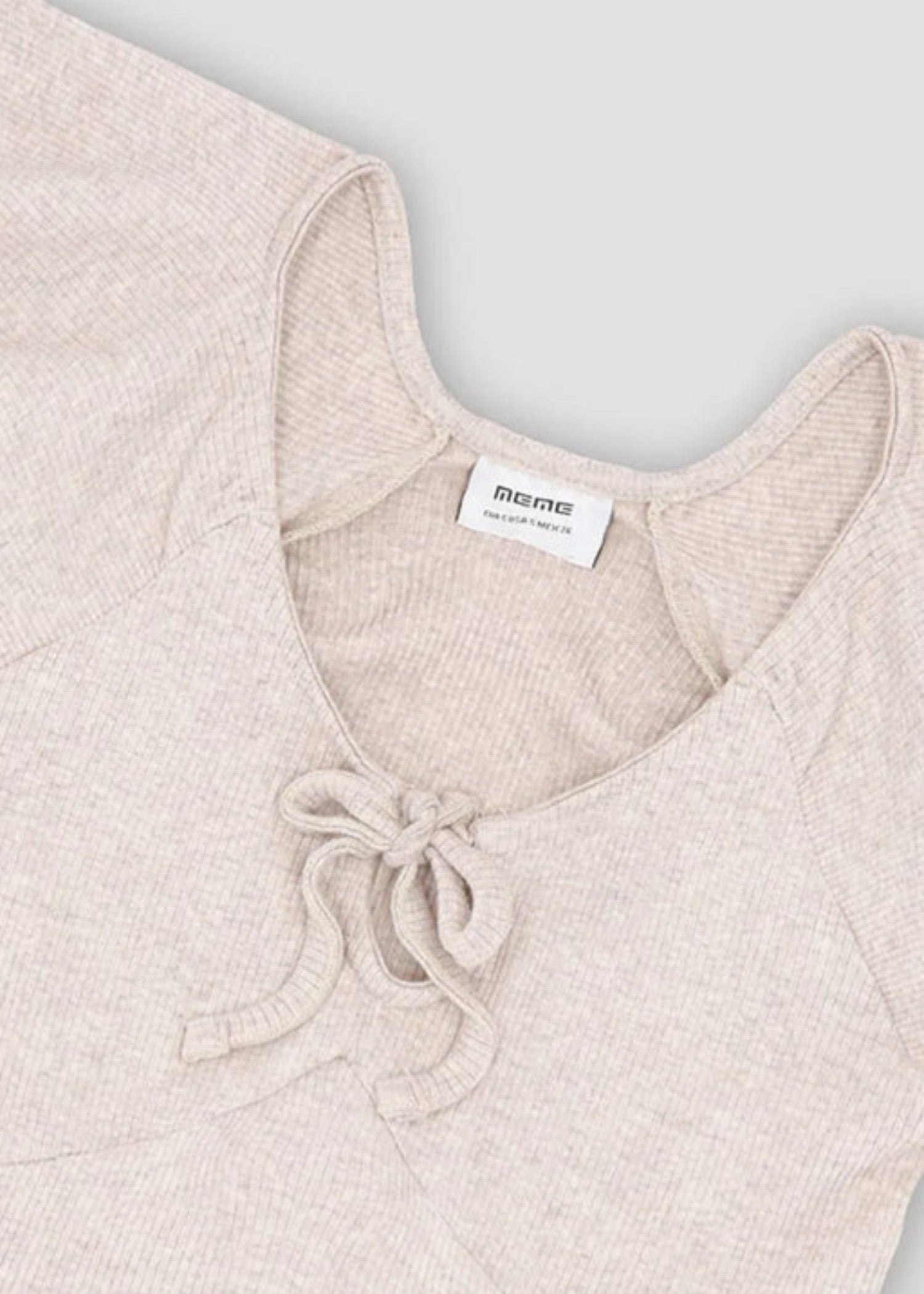 cotton jersey Top in Beige