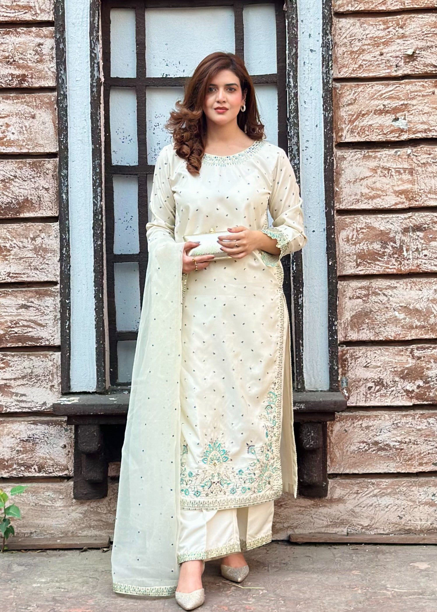 kattan silk Kurta Set in Off-white