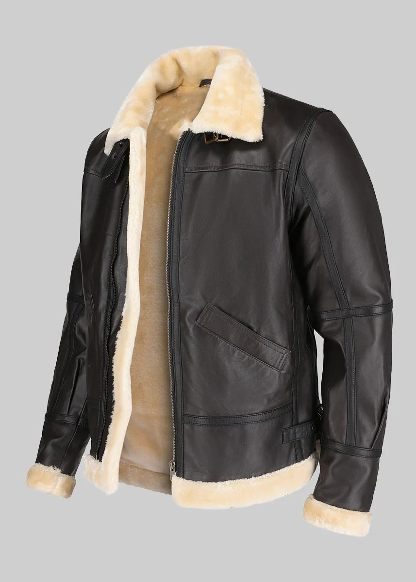leather Jacket in Dark brown
