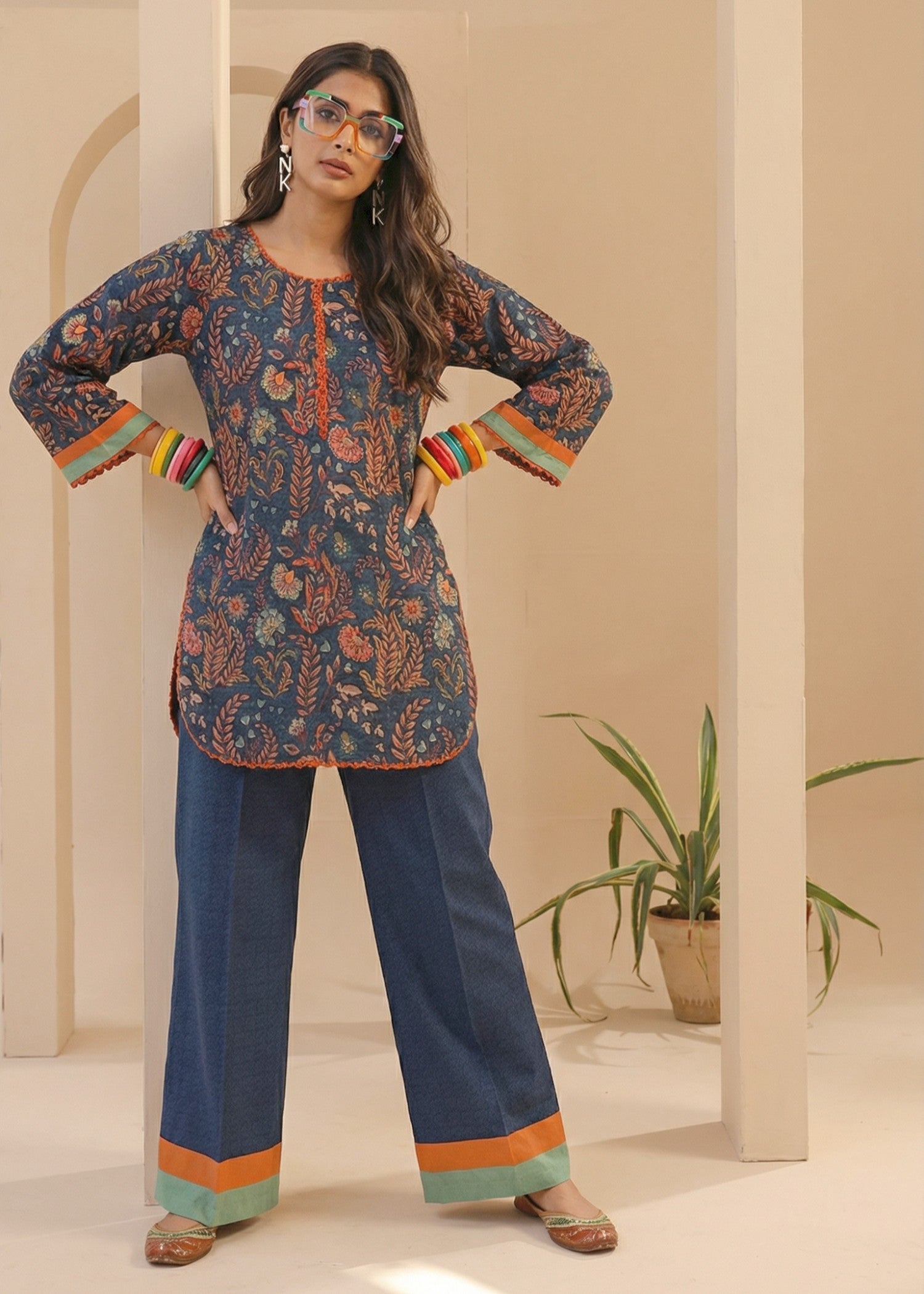 poly silk Kurta Set in Blue