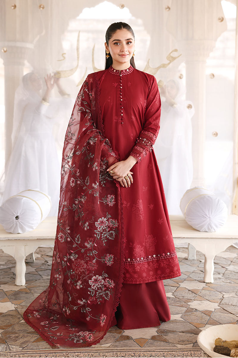 Festive – Rouge Flare - Embroidered Lawn