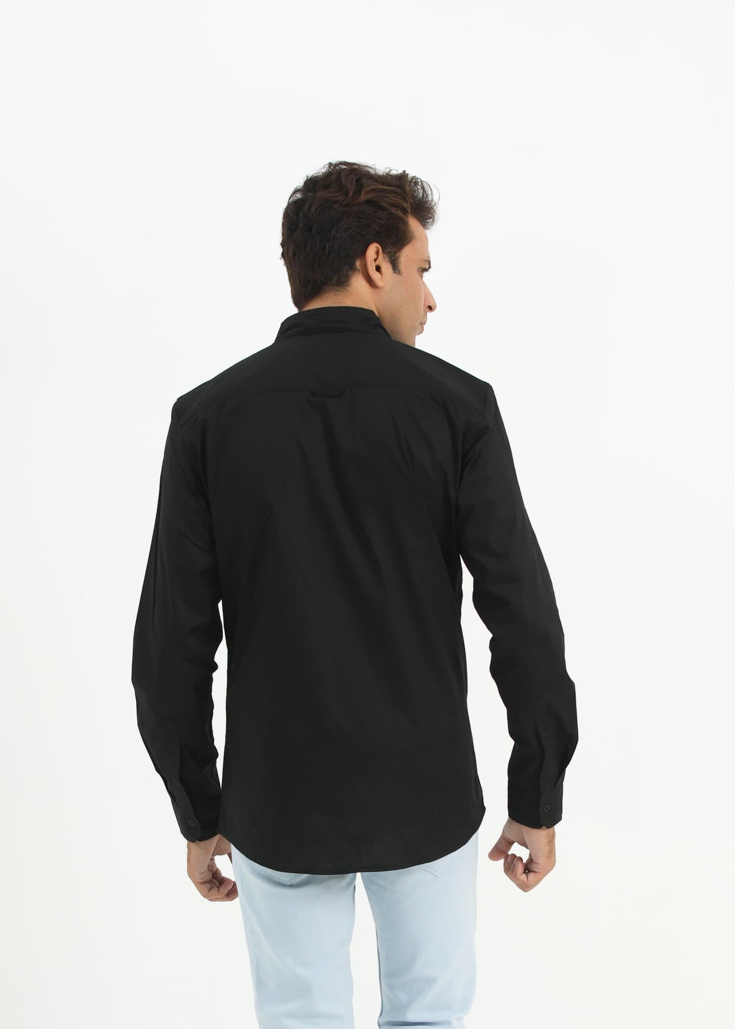 cotton Casual Shirt in Black