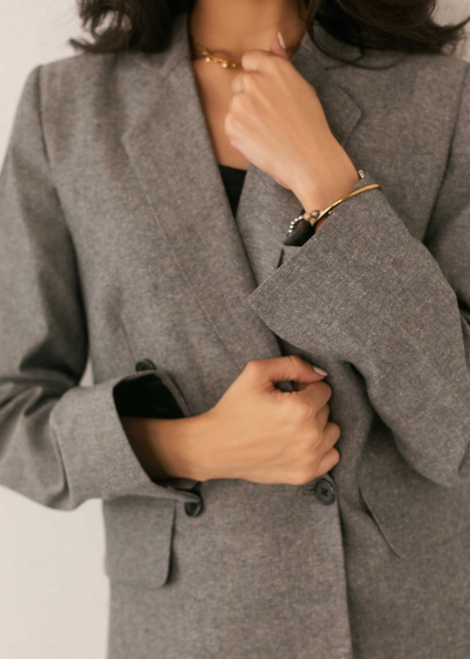 cotton linen Blazer in Grey