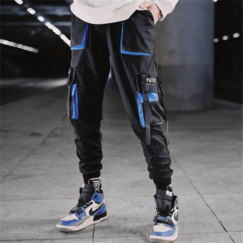 Overalls Men'S Spring and Summer Korean Style Cropped Trousers Trend Function Wind
