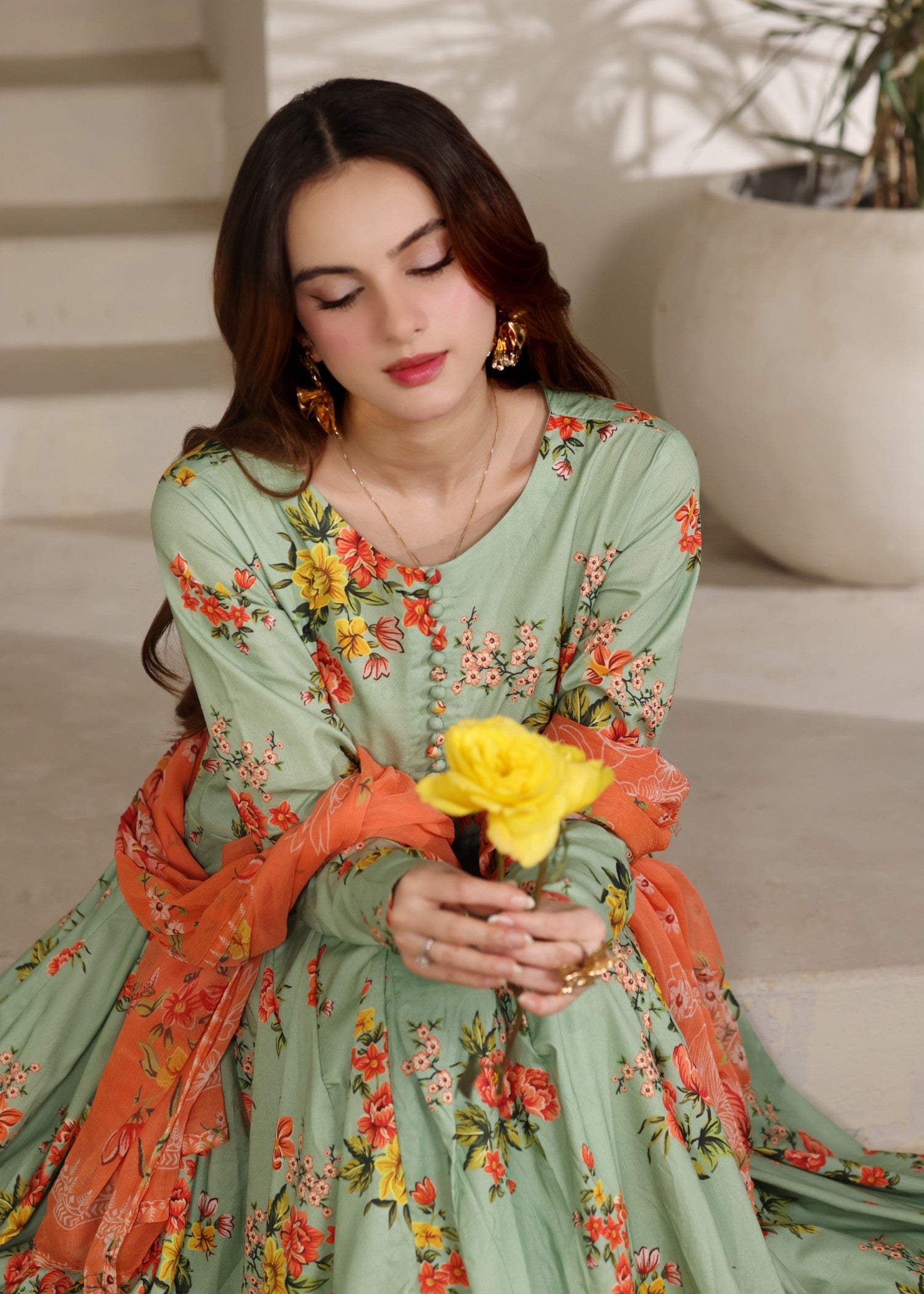 lawn Maxi in Emerald green