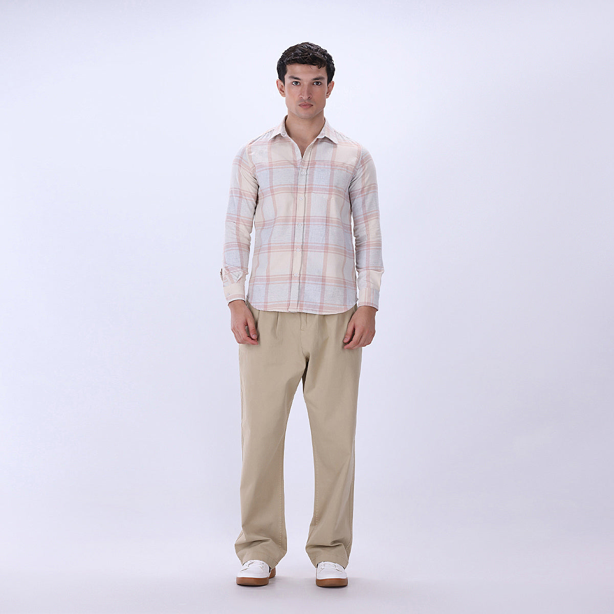 polycotton Casual Shirt in Off-white