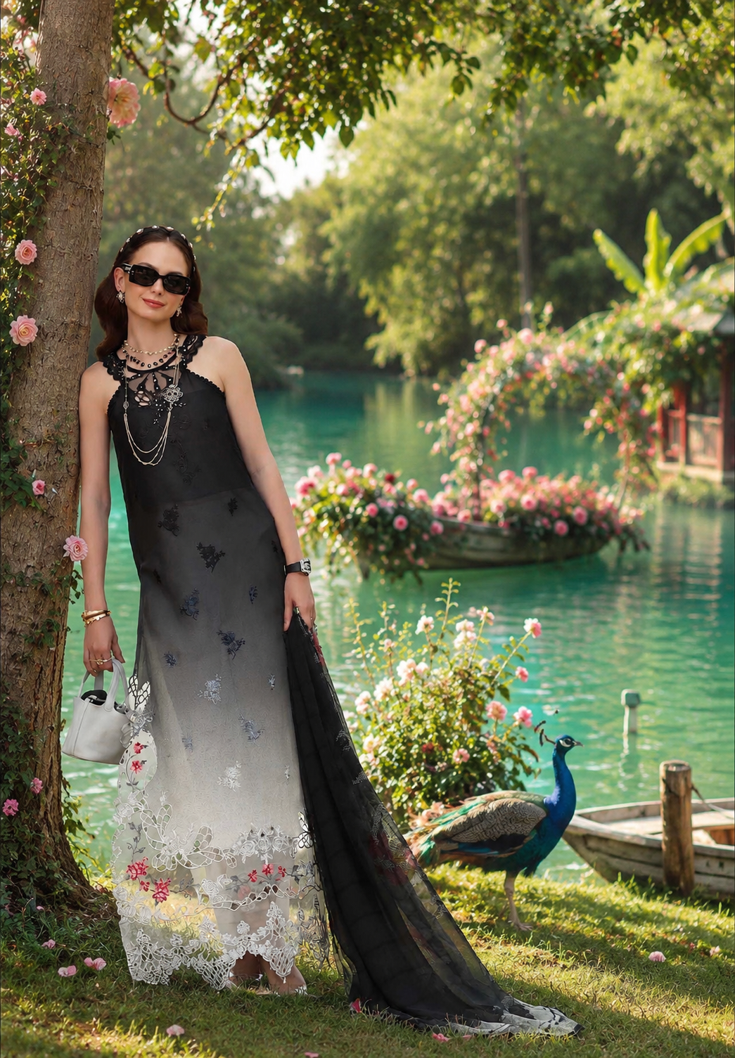 Noor Eid Printskhas Lawn – D5 – Midnight Smoke
