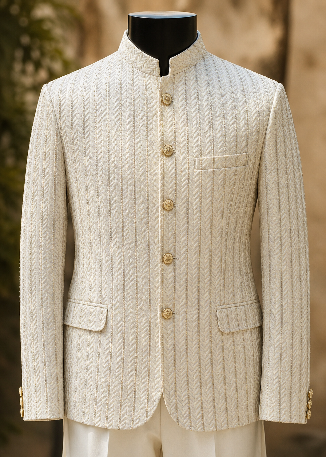 silk Prince Coat in White, ivory