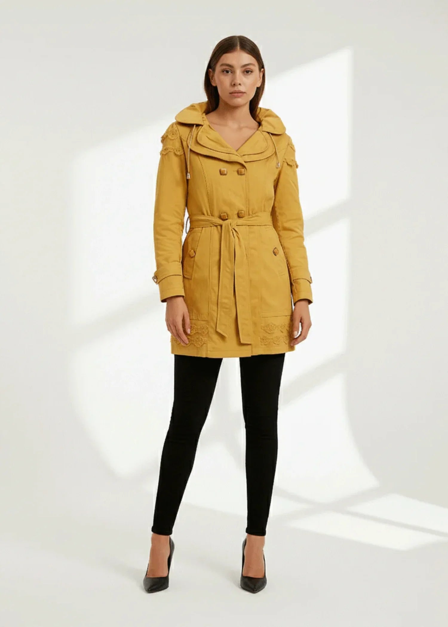 cotton Coat in Mustard