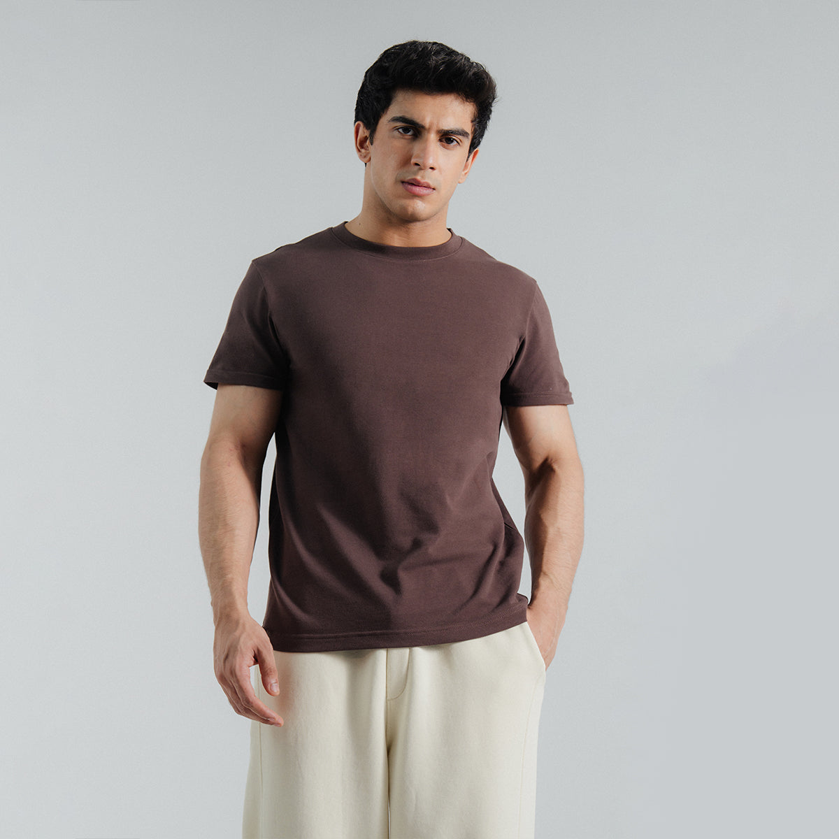 zari cotton T Shirt in Brown