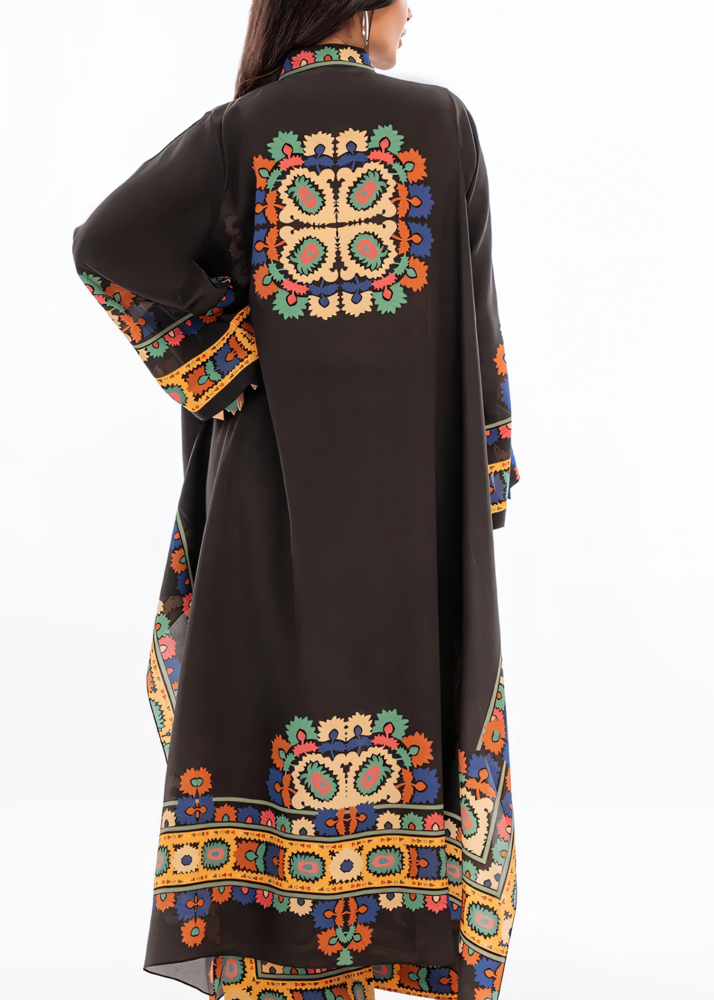 crepe Kurta Set in Black