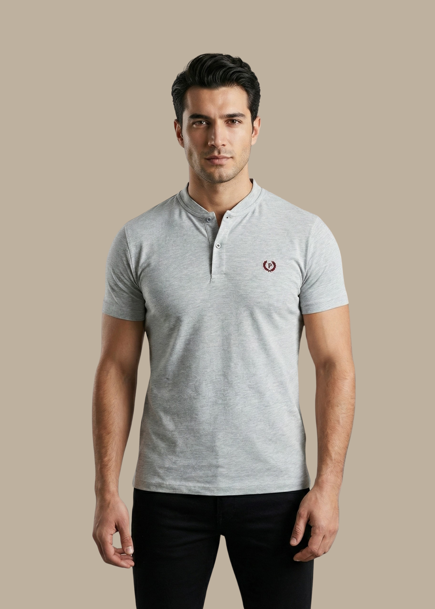 jersey knit T Shirt in Ash grey