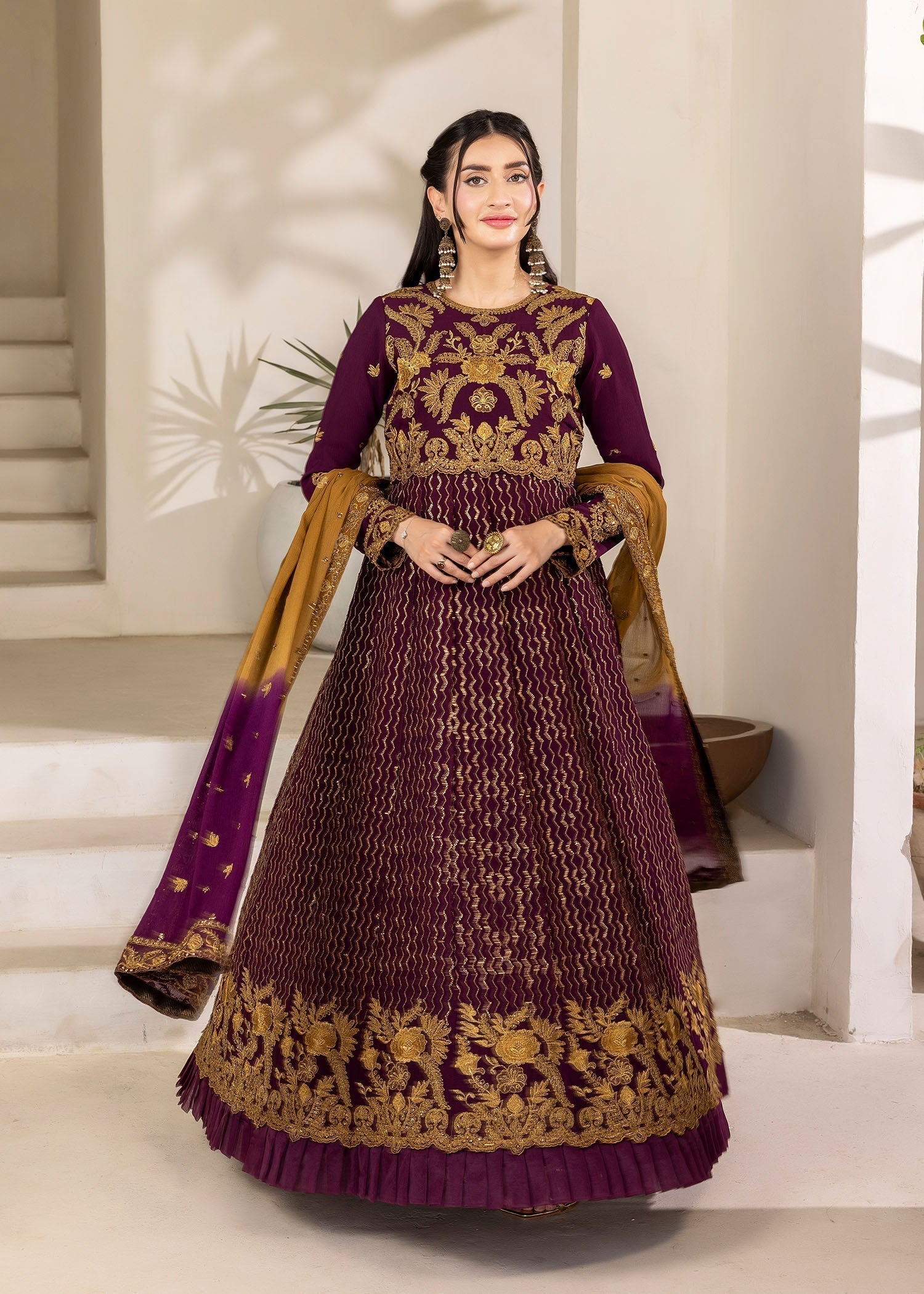 chiffon Maxi in Purple, plum purple
