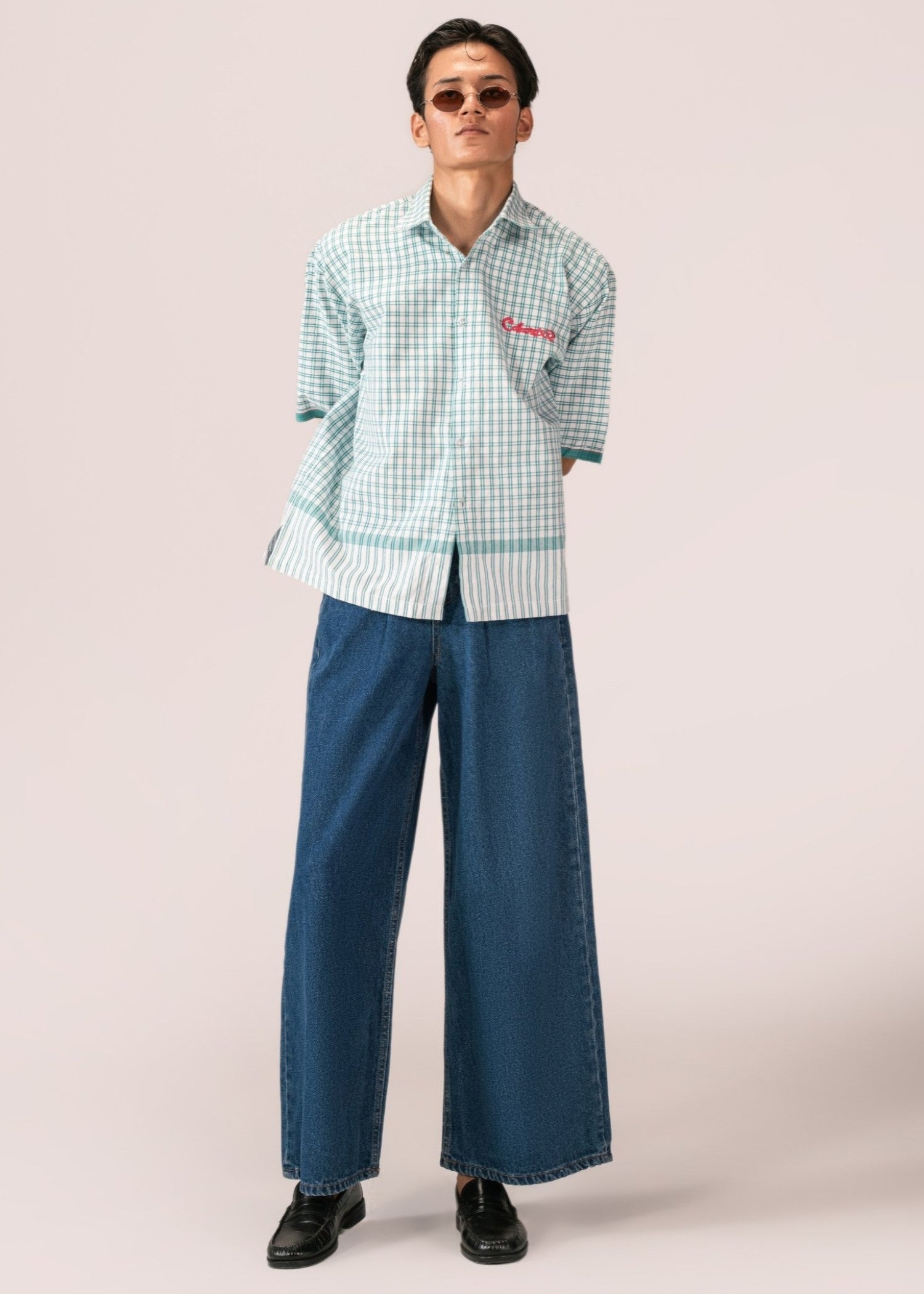 cotton Casual Shirt in Pacific blue