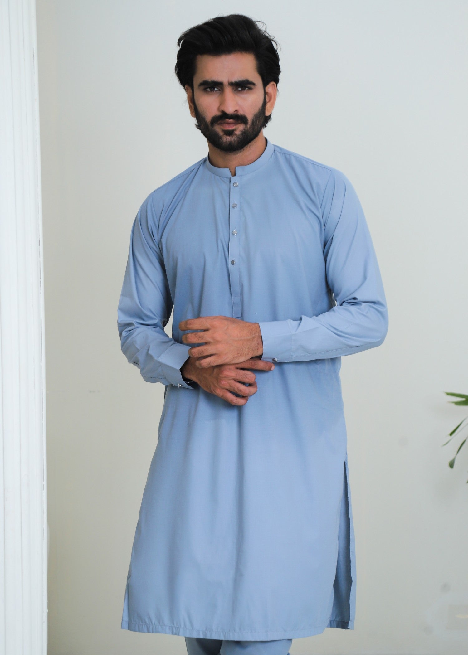 wash & wear Kurta Set in Arctic blue