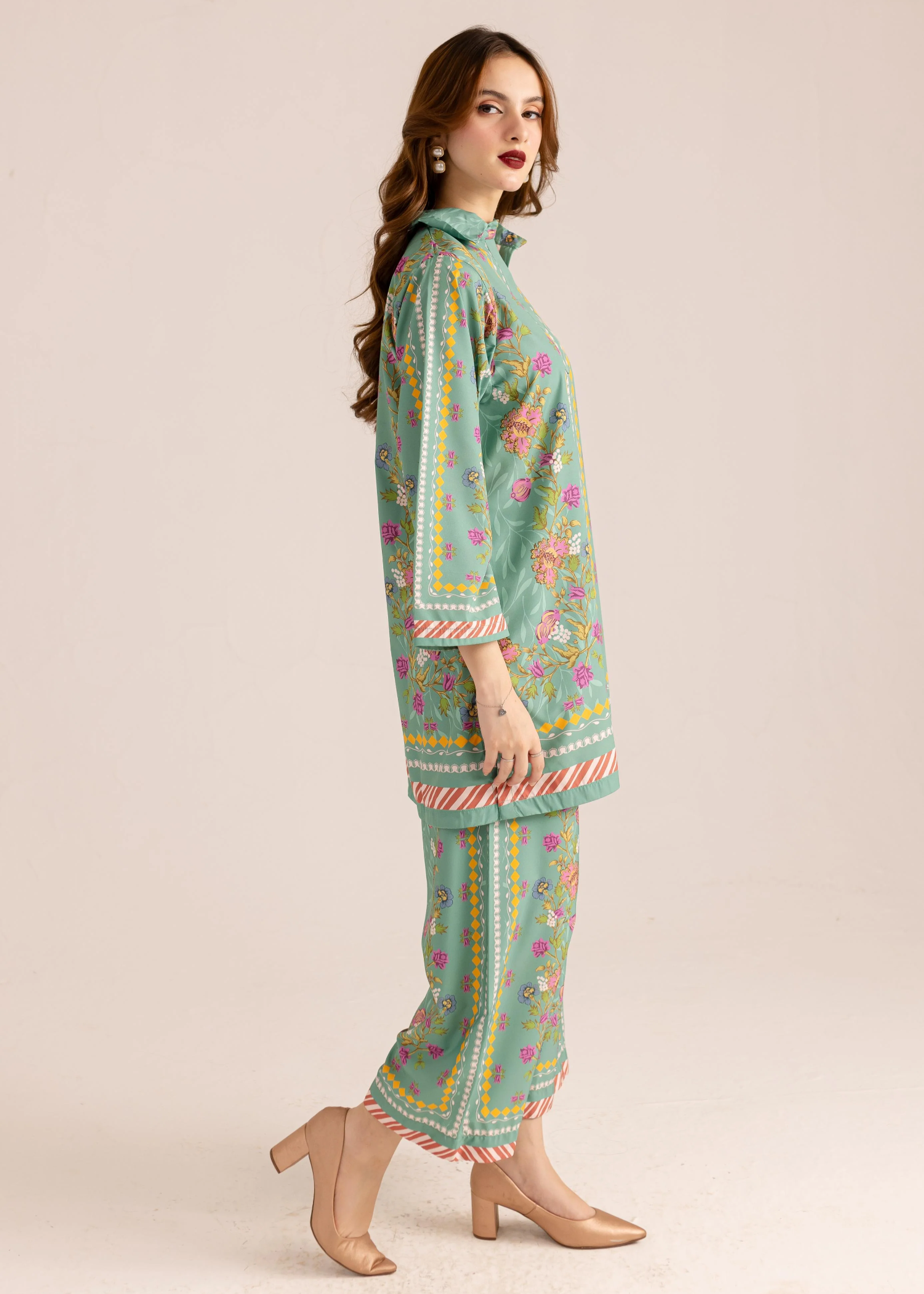 poly lawn Co Ord Sets in Moss green