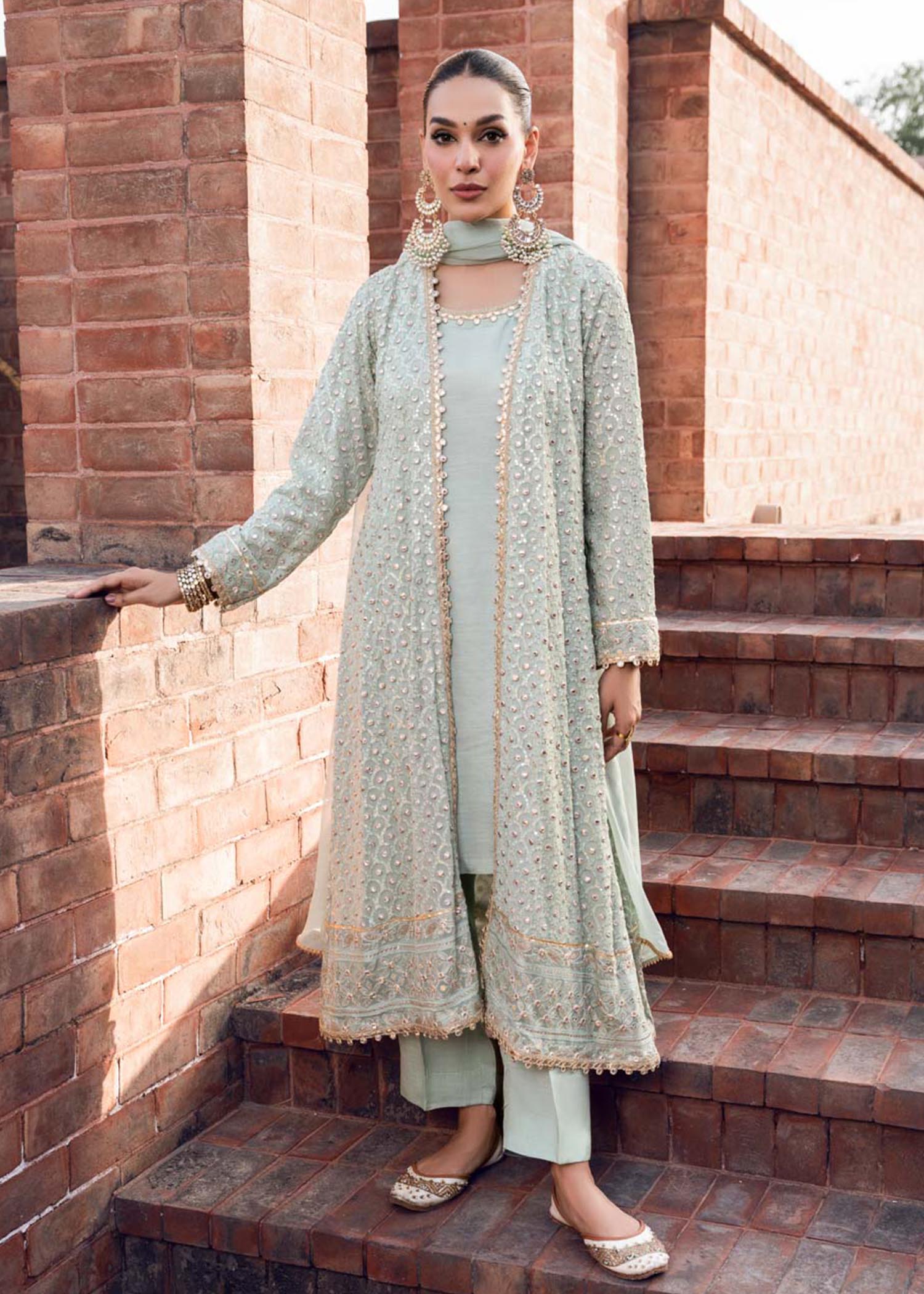 chiffon Gown in Ice blue