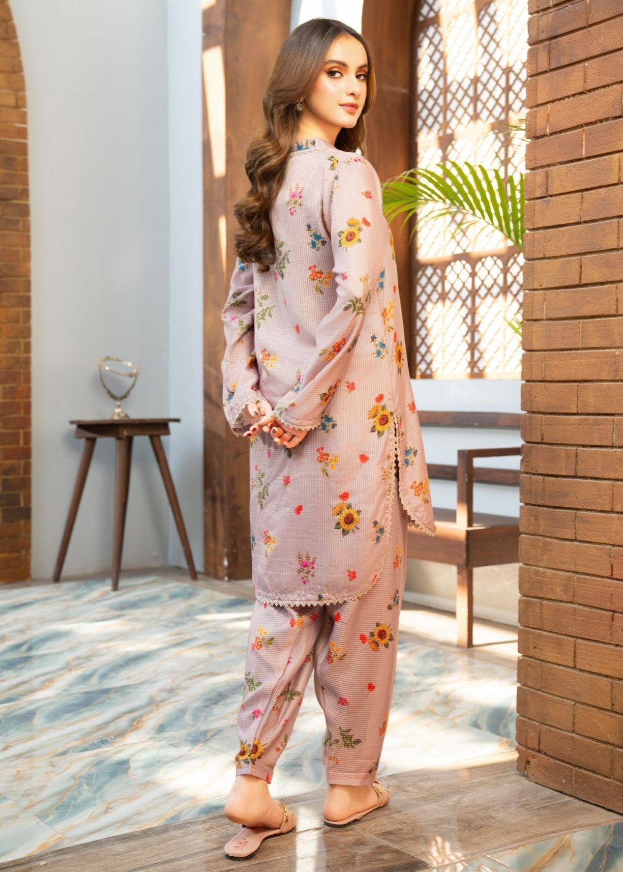 lawn Co Ord Sets in Mauve pink