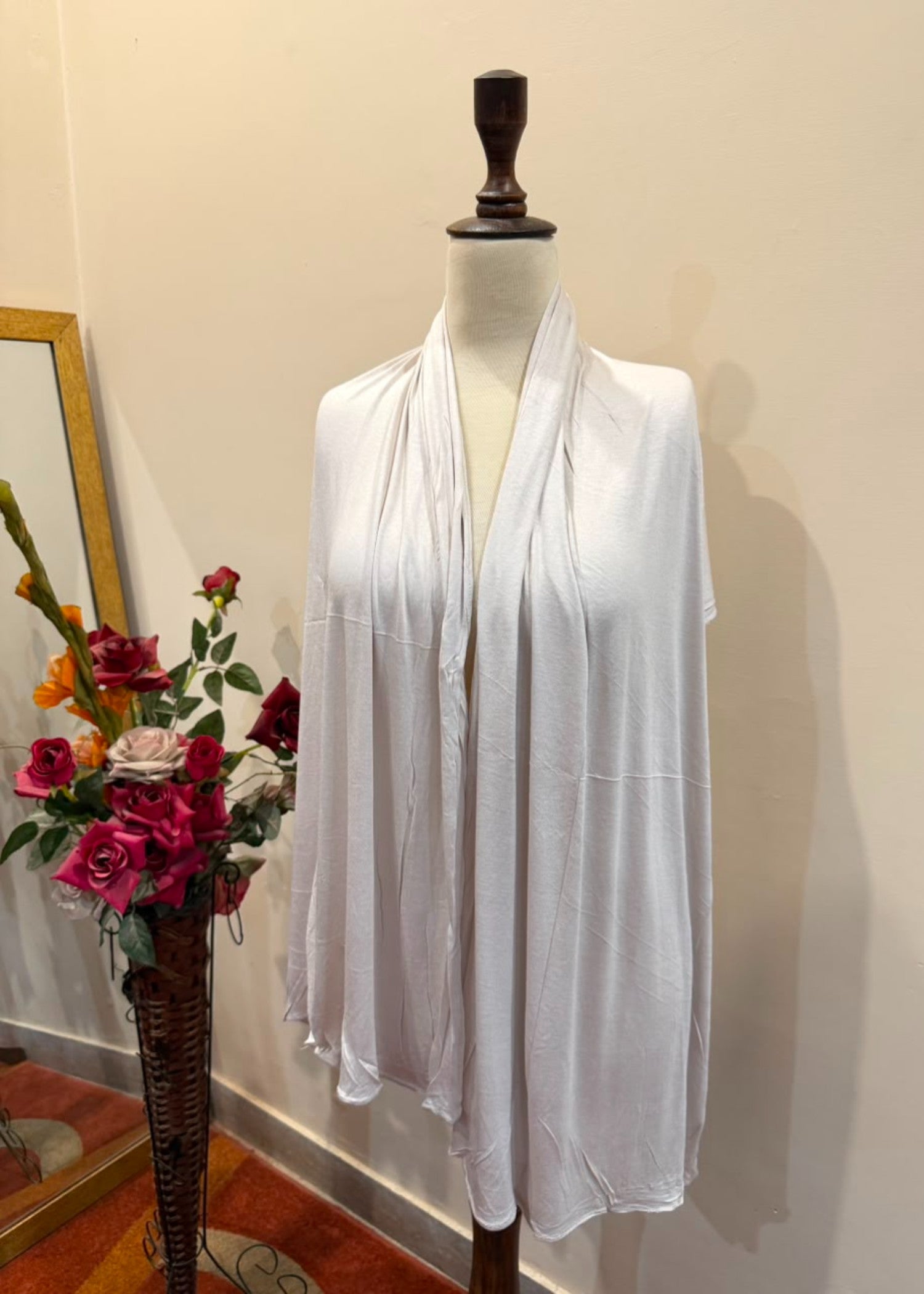 jersey knit Hijab in Off-white