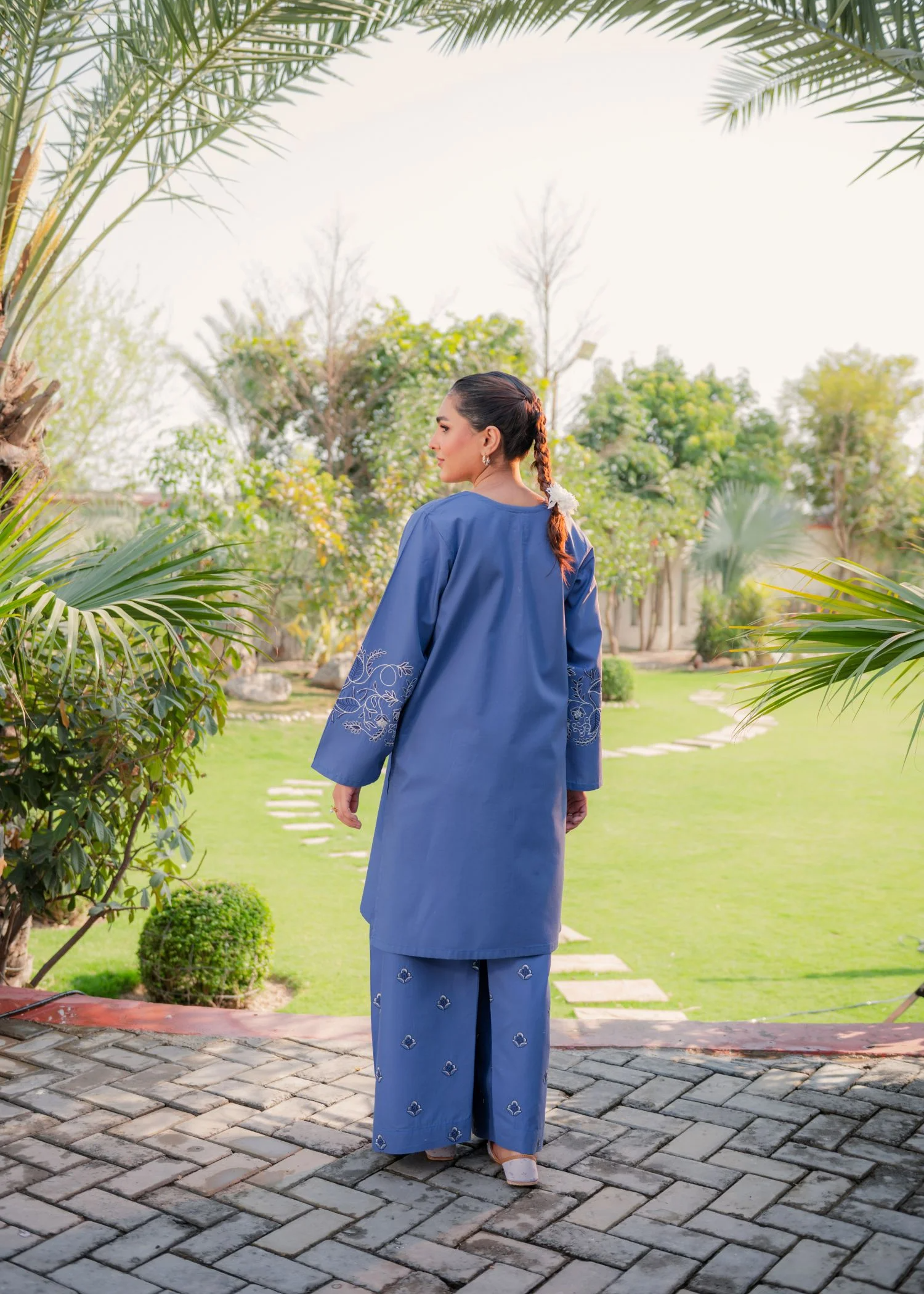 pure cotton Kurta Set in Royal blue