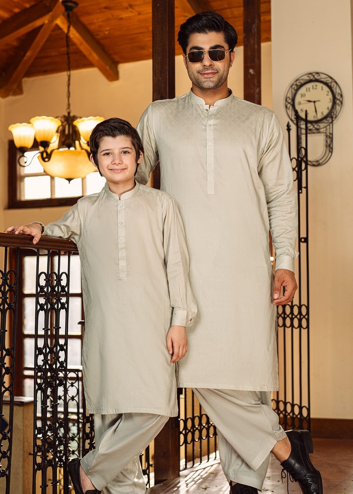 jacquard Shalwar Kameez in Pistachio green