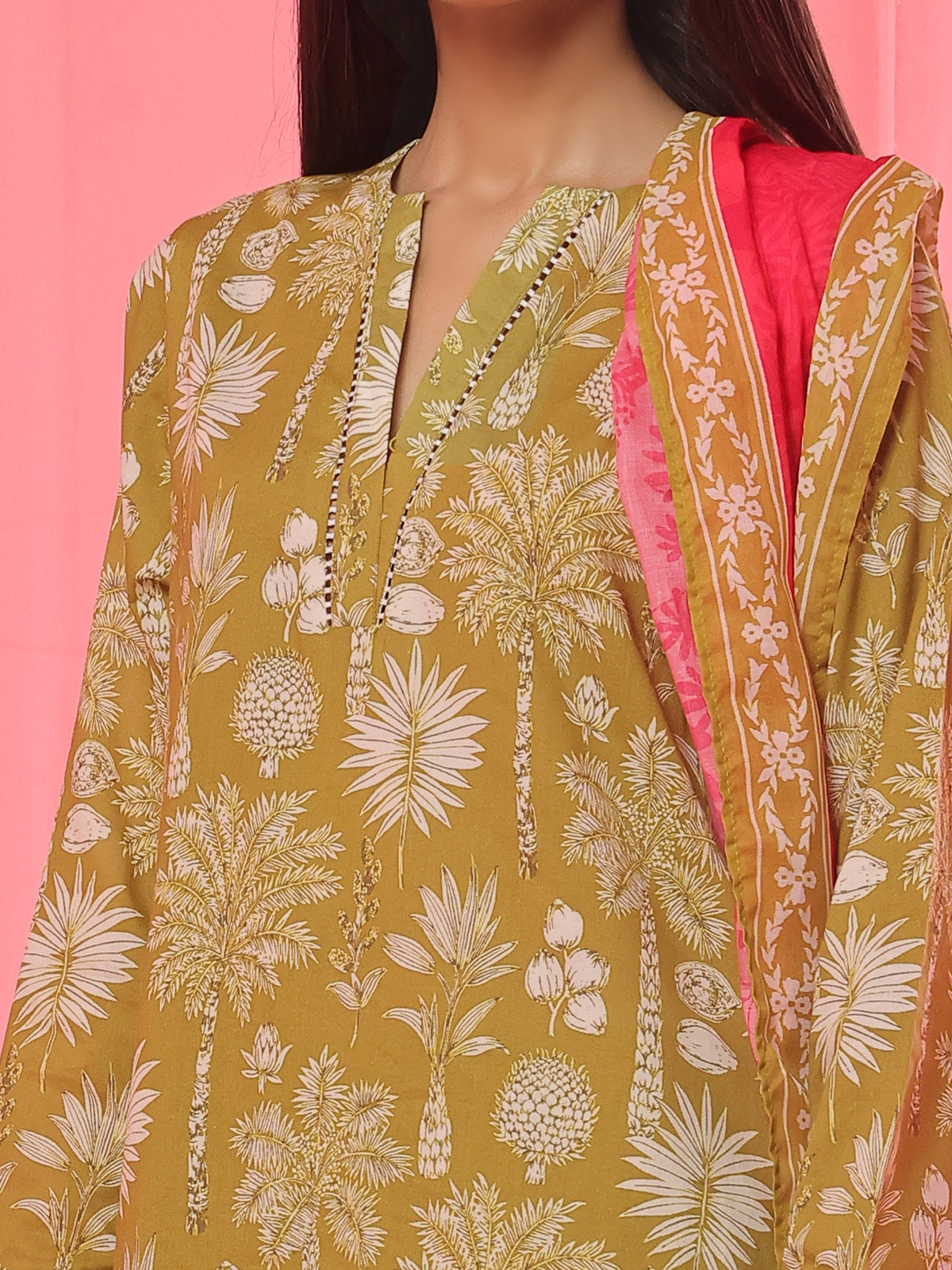 lawn Kurta Set in Green
