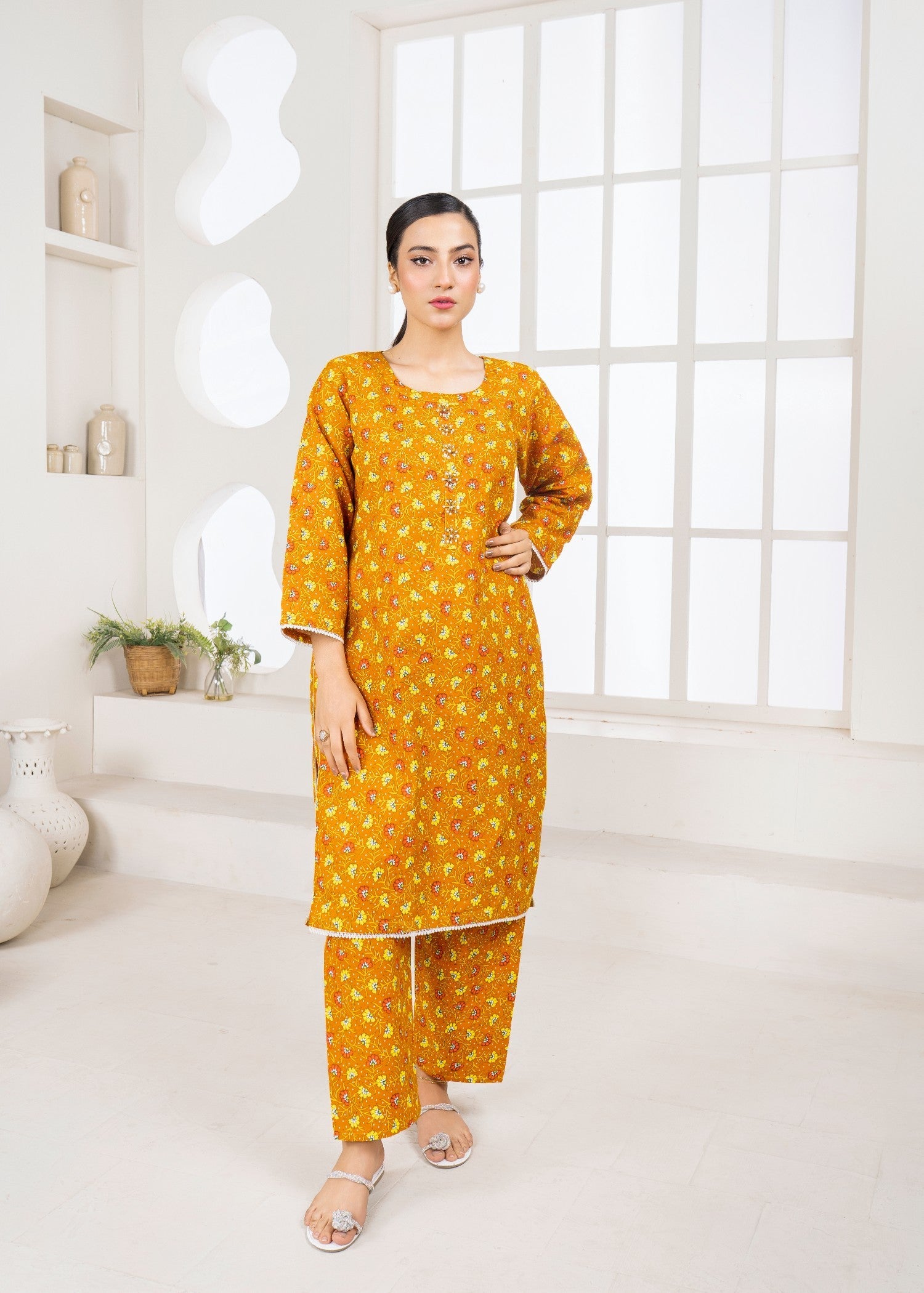 khaddar Co Ord Sets in Mellow yellow