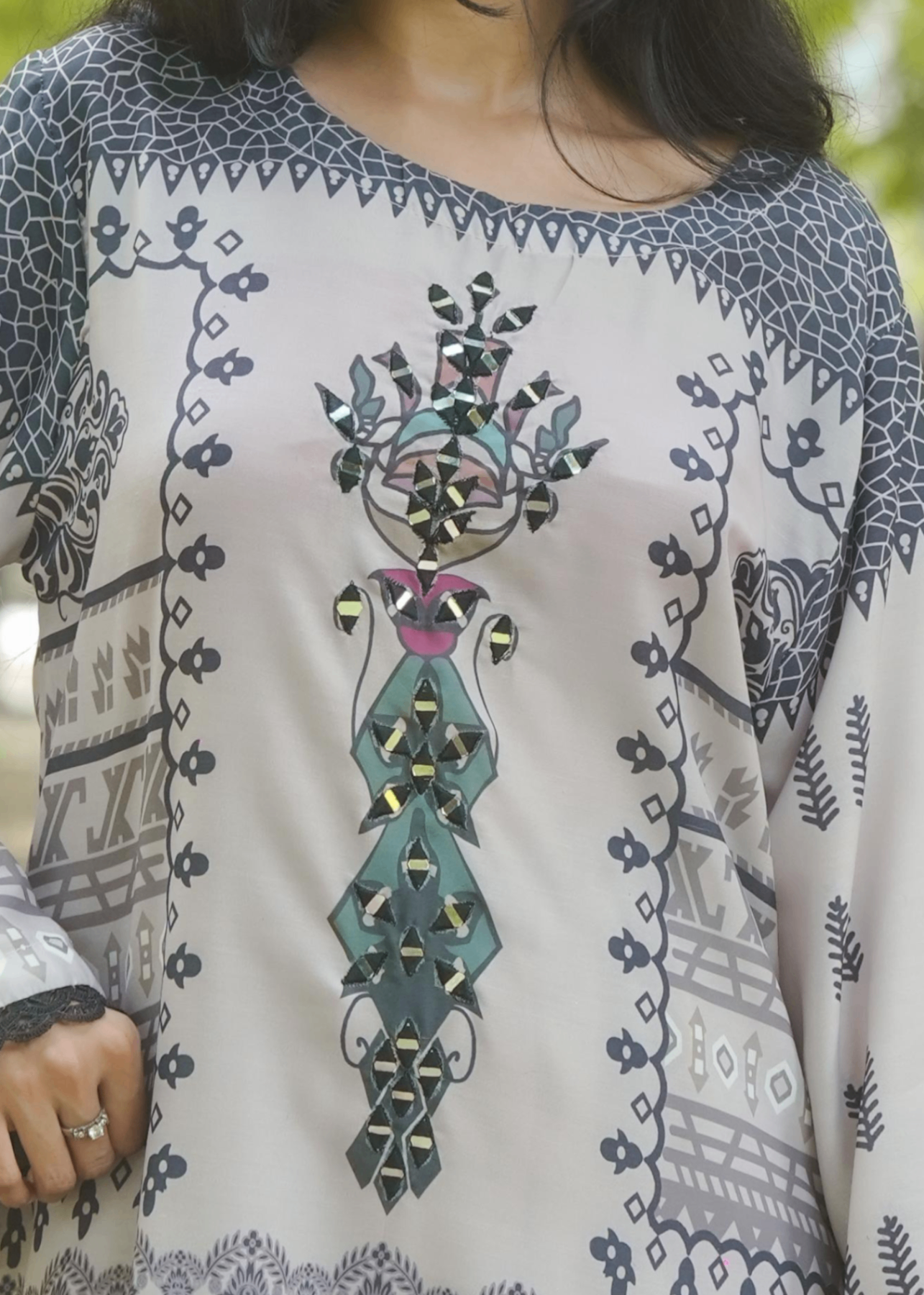 poly silk Kurta Set in Gainsboro