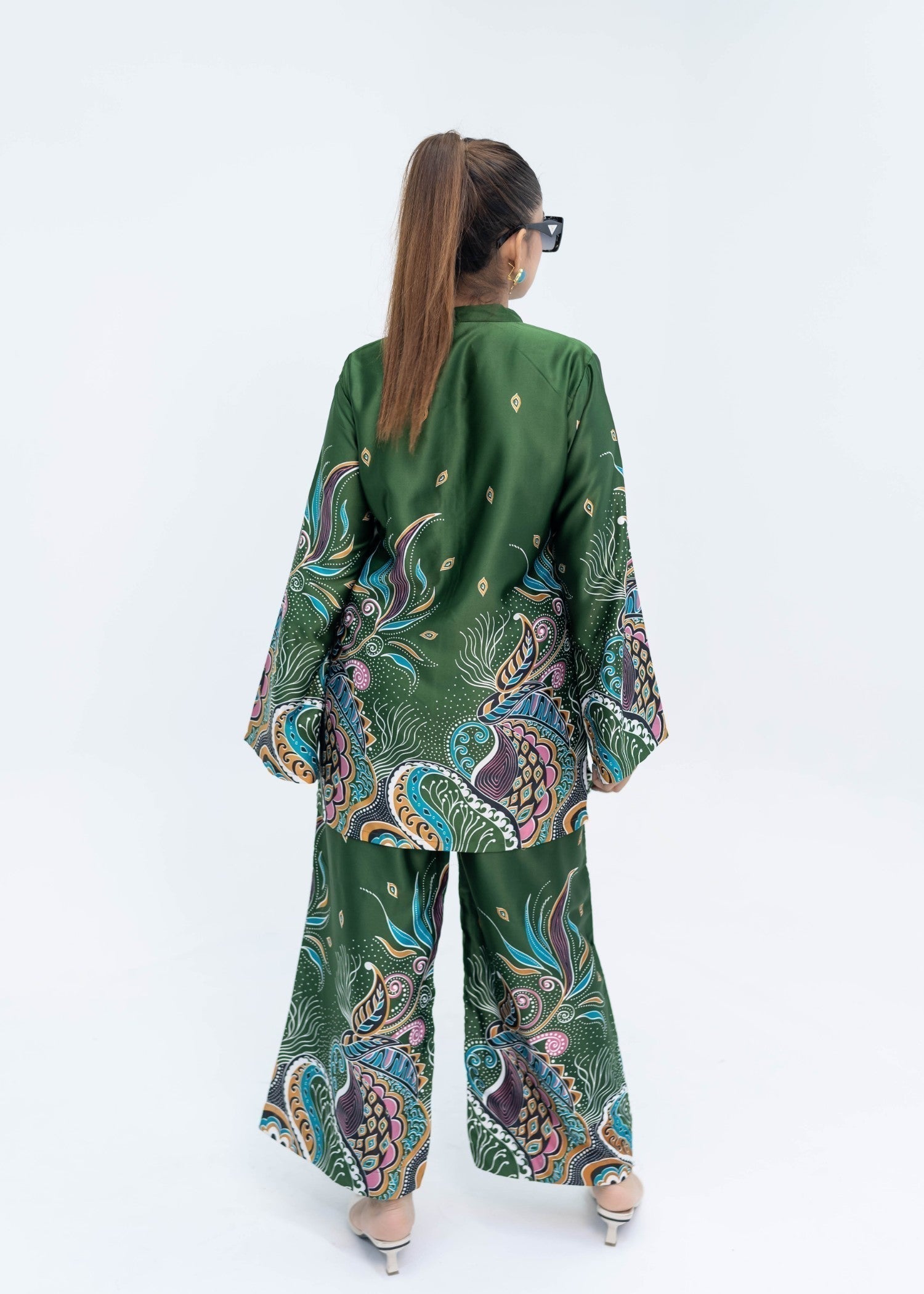 viscose thai silk Co ord Sets in Green