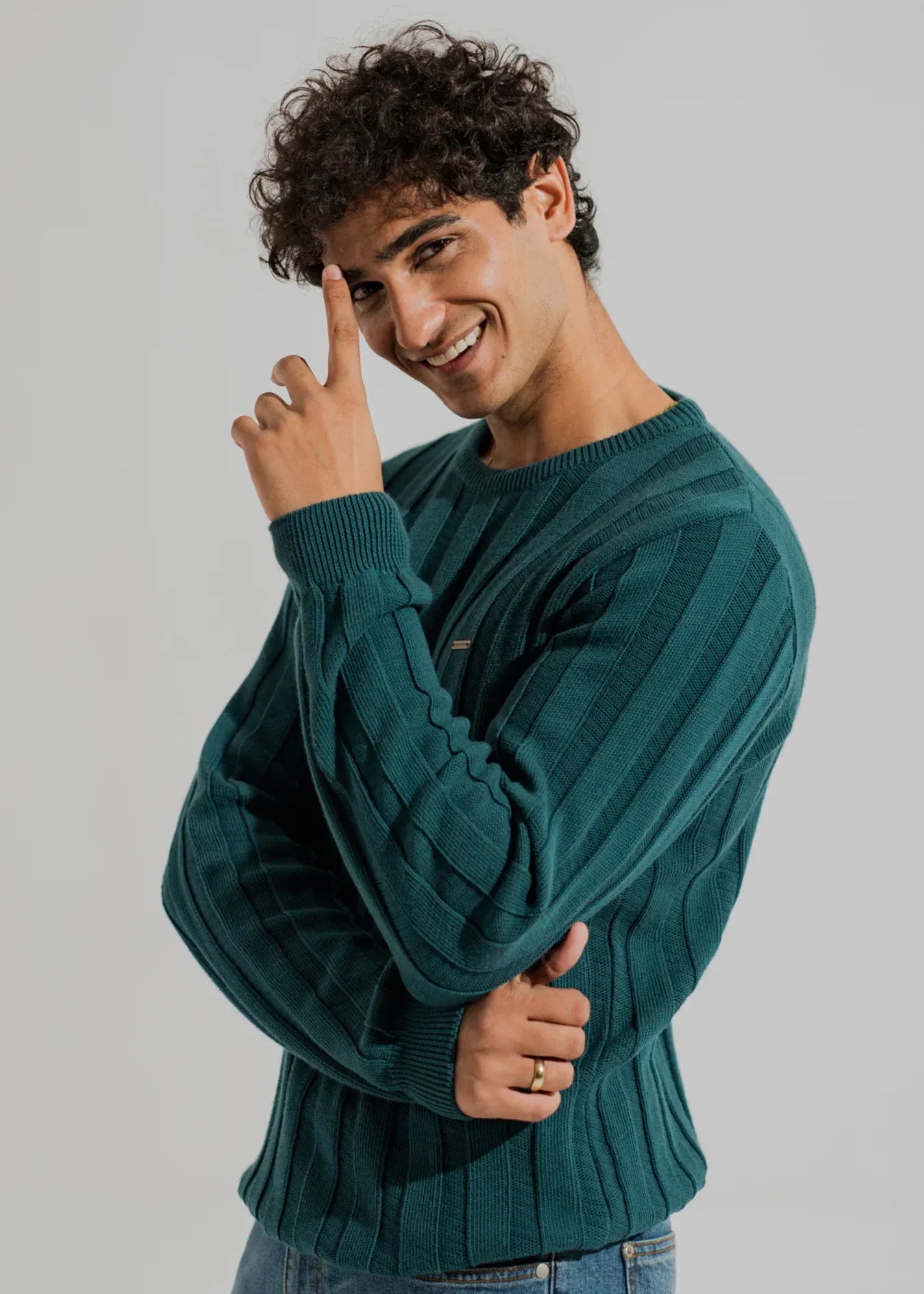 cotton Sweater in Green