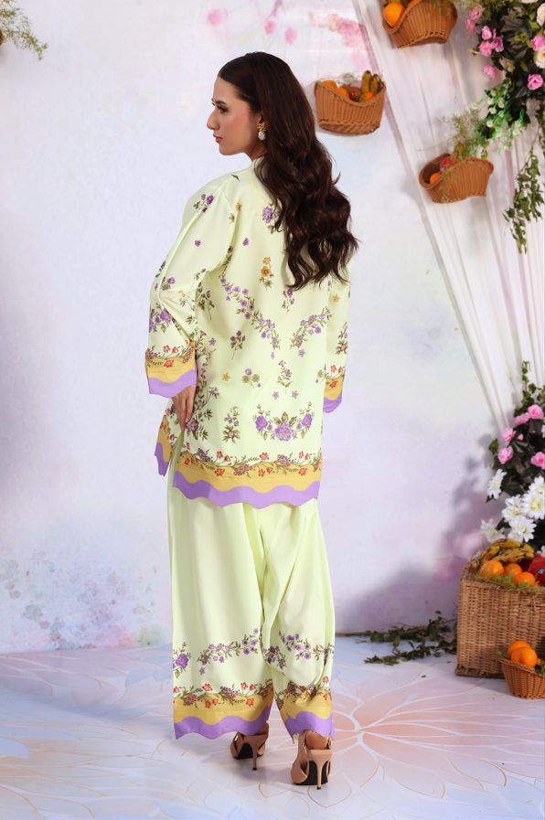 swiss lawn Co Ord Sets in Light yellow