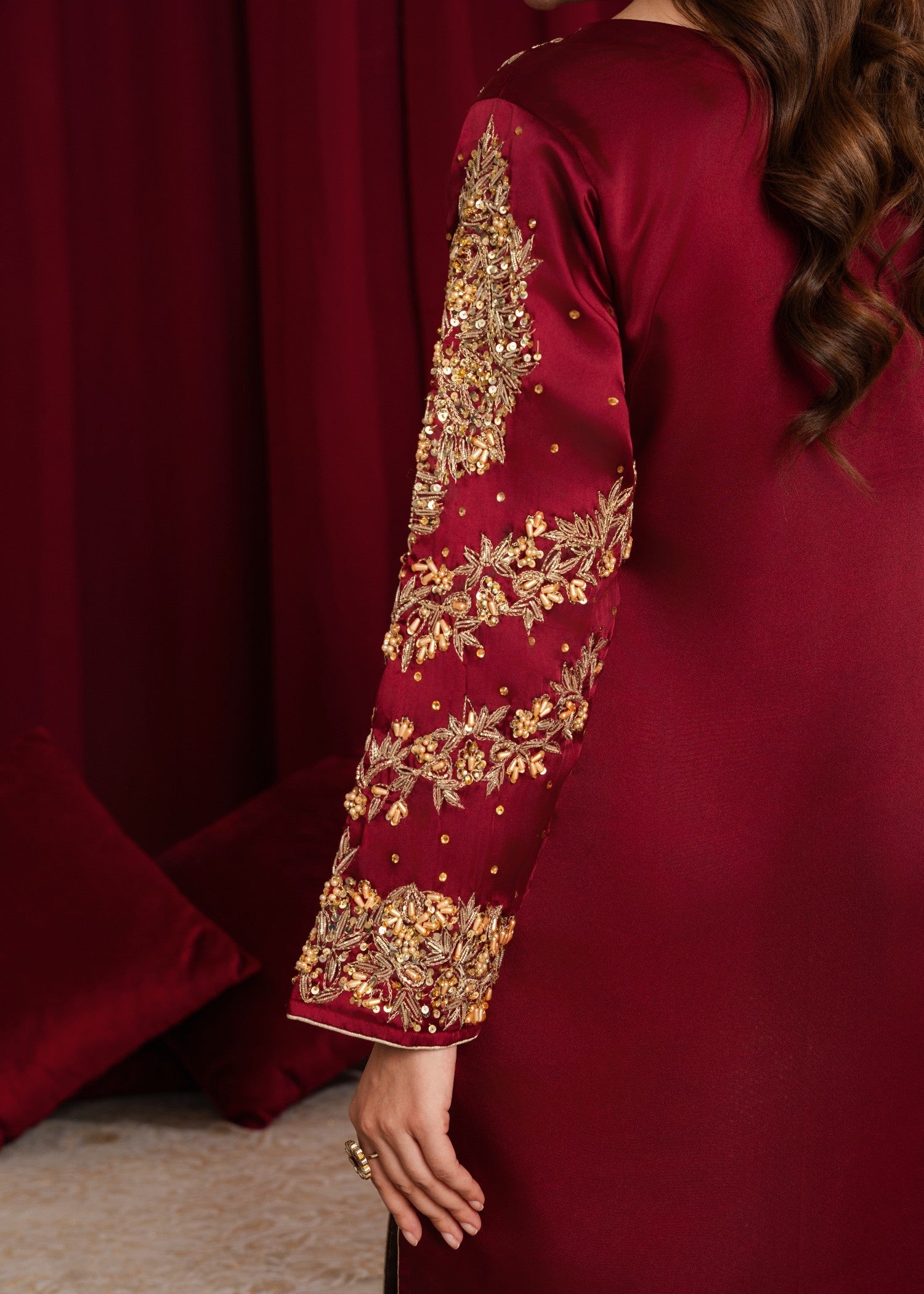 charmuse/shamooz Sharara in Maroon