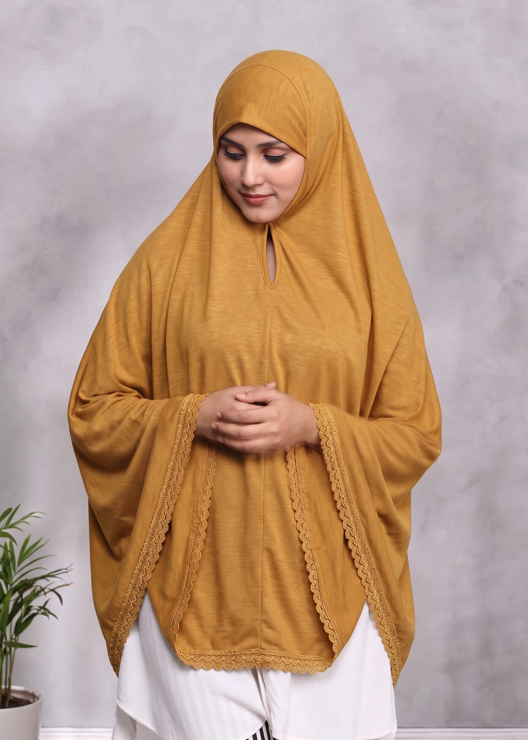 single jersey knit Chaddar in Sand brown